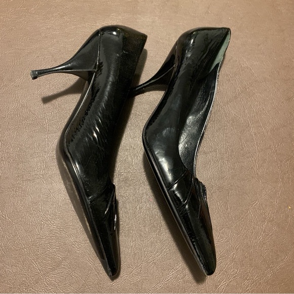 Vintage Prada Patent Leather Pointy Toed Heels Prada Pumps Made in Italy Sz 38.5 - Picture 5 of 16